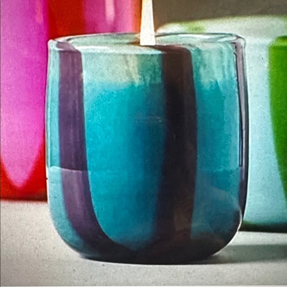 Piper Fruity Sweet Mint & Melon Striped Glass Candle - Picture 1 of 3